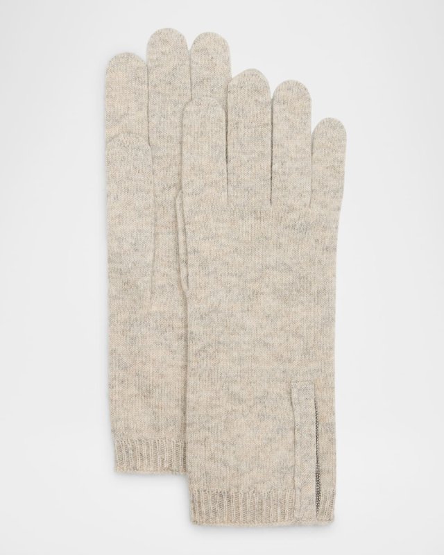 Cashmere Glove with Monili Detai